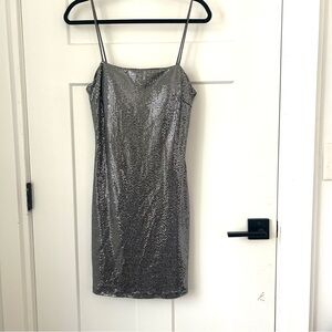 Windsor Shimmering Silver Mini Dress